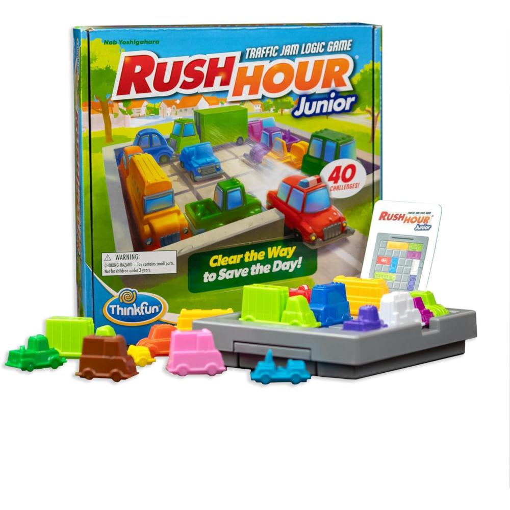 ThinkFun Rush Hour Junior – Classic Traffic Jam Logic Game – New Look for 2024 – STEM Toy for Kids – Engaging Puzzles for Ages 5 and Up – Junior Edition – MESH Accredited(New Packaging)