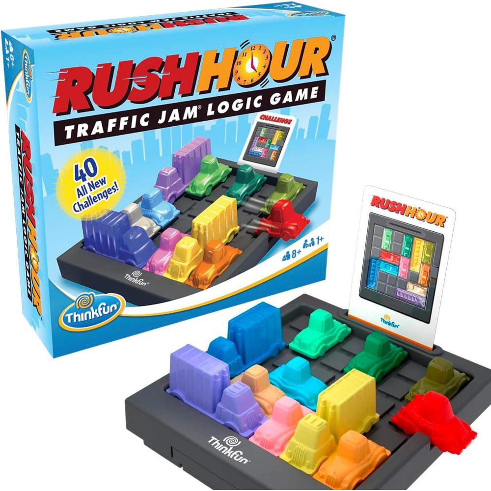 ThinkFun Rush Hour Traffic Jam Logic Game – Engaging STEM Toy for Kids Age 8 and Up – Enhances Reasoning & Planning Skills – MESH Accredited – 20+ Awards – Trusted Worldwide Seller for Over 20 Years(8.00 inches (W) x 8.87 inches (L) x N/A inches (H))