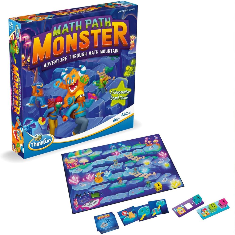 ThinkFun Math Path Monster – Engaging Cooperative Board Game – Enhances STEM Skills – Fosters Teamwork – Exciting Counting Adventure for Kids and Adults – MESH Accredited