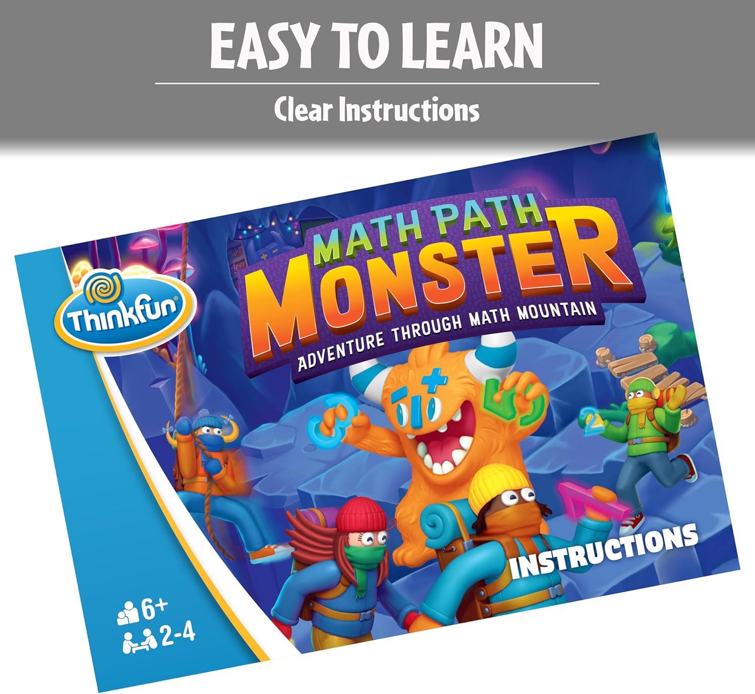 ThinkFun Math Path Monster – Engaging Cooperative Board Game – Enhances STEM Skills – Fosters Teamwork – Exciting Counting Adventure for Kids and Adults – MESH Accredited
