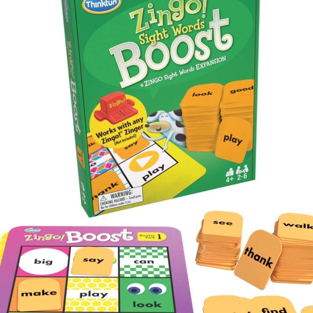 Think Fun Zingo  Sight Words Boost – Engaging Brain Game | Expansive Vocabulary Builder | Stimulates Memory & Concentration | for Kids Aged 4 and Up | Expansion Pack (76472)