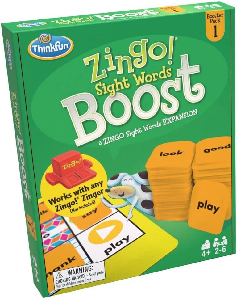 Think Fun Zingo  Sight Words Boost – Engaging Brain Game | Expansive Vocabulary Builder | Stimulates Memory & Concentration | for Kids Aged 4 and Up | Expansion Pack (76472)