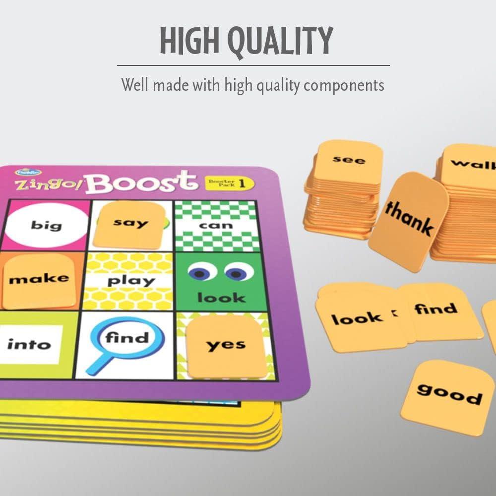 Think Fun Zingo  Sight Words Boost – Engaging Brain Game | Expansive Vocabulary Builder | Stimulates Memory & Concentration | for Kids Aged 4 and Up | Expansion Pack (76472)