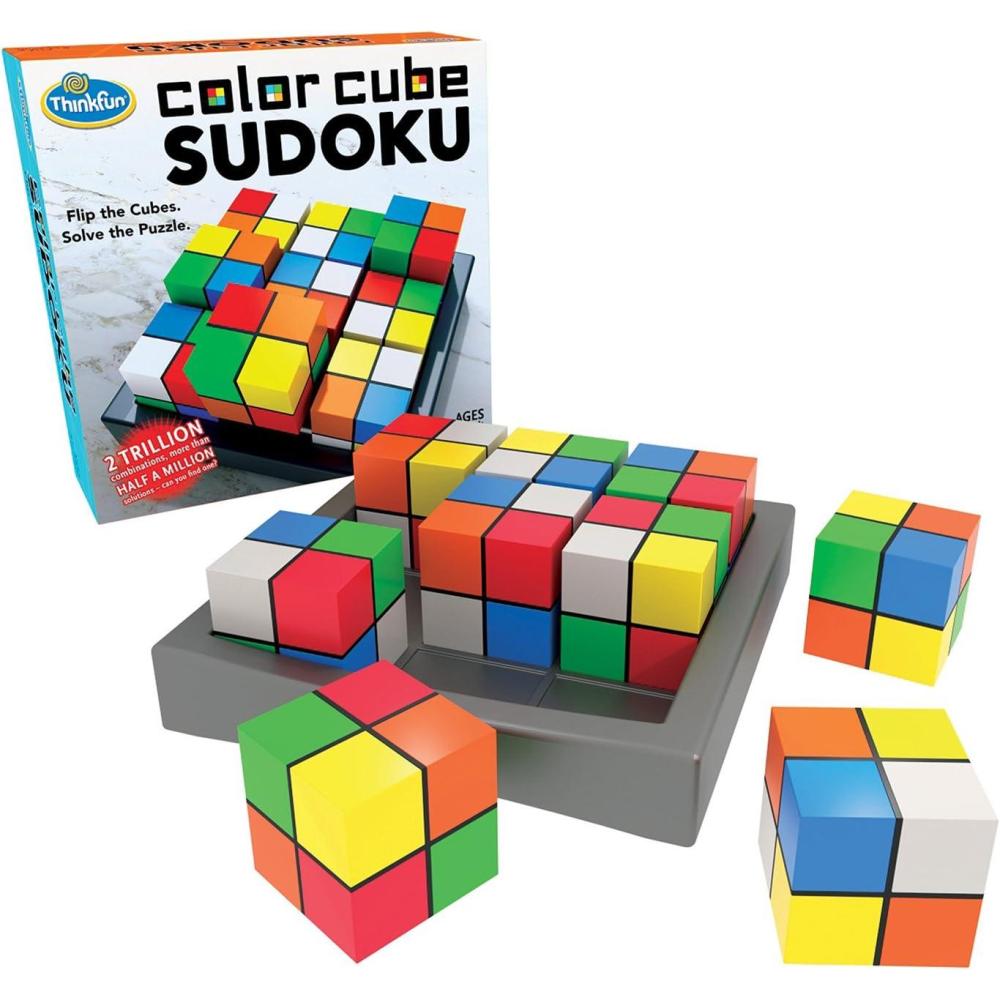Think Fun Color Cube Sudoku – Fun, Award Winning Version of Sudoku Using Colors Instead of Numbers For Age 8 and Up (44001560)