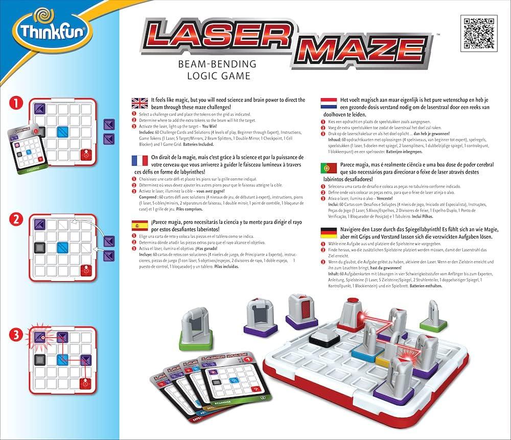 Think Fun Laser Maze (Class 1) Brain Game and STEM Toy for Boys and Girls Age 8 and Up – Award Winning and Mind Challenging Game for Kids (44001014)(Laser Maze)