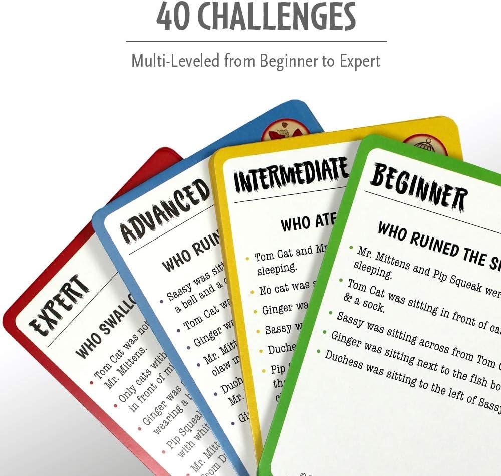 Think Fun Cat Crimes Brain Game and Brainteaser for Boys and Girls Age 8 and Up – A Smart Game with a Fun Theme and Hilarious Artwork, (1550)