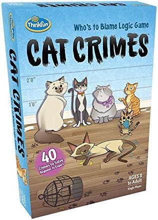 Think Fun Cat Crimes Brain Game and Brainteaser for Boys and Girls Age 8 and Up – A Smart Game with a Fun Theme and Hilarious Artwork, (1550)