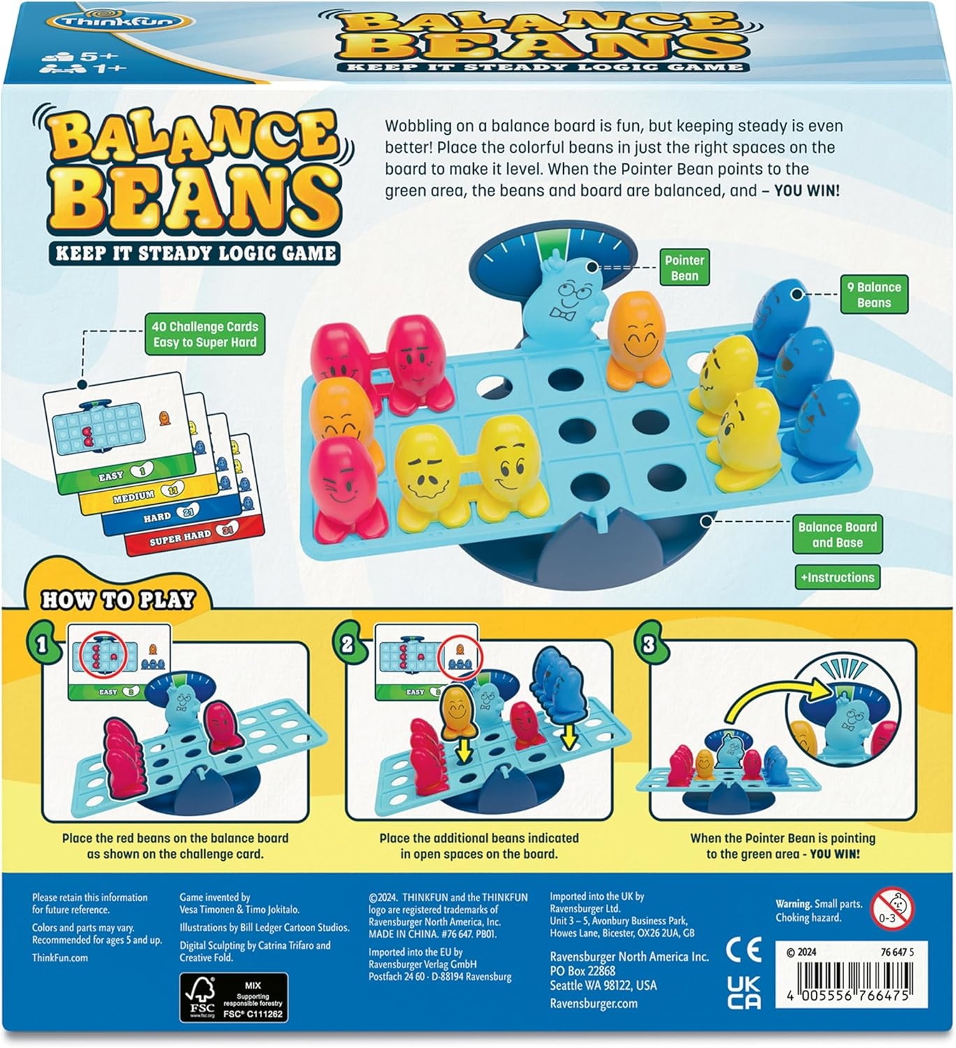 ThinkFun Balance Beans | Teaches Early Math & Logic Skills | 40 Challenges | for Kids Ages 5+