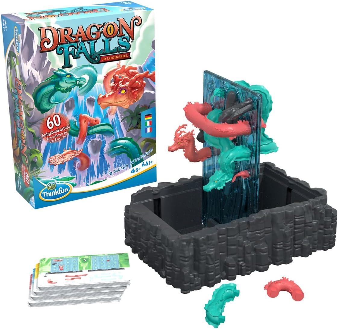 Think Fun ThinkFun Dragon Falls Logic Puzzle Game: Single-Player Problem-Solving Game for Ages 8+. Ideal for Dragon Lovers & Brainteaser Enthusiasts