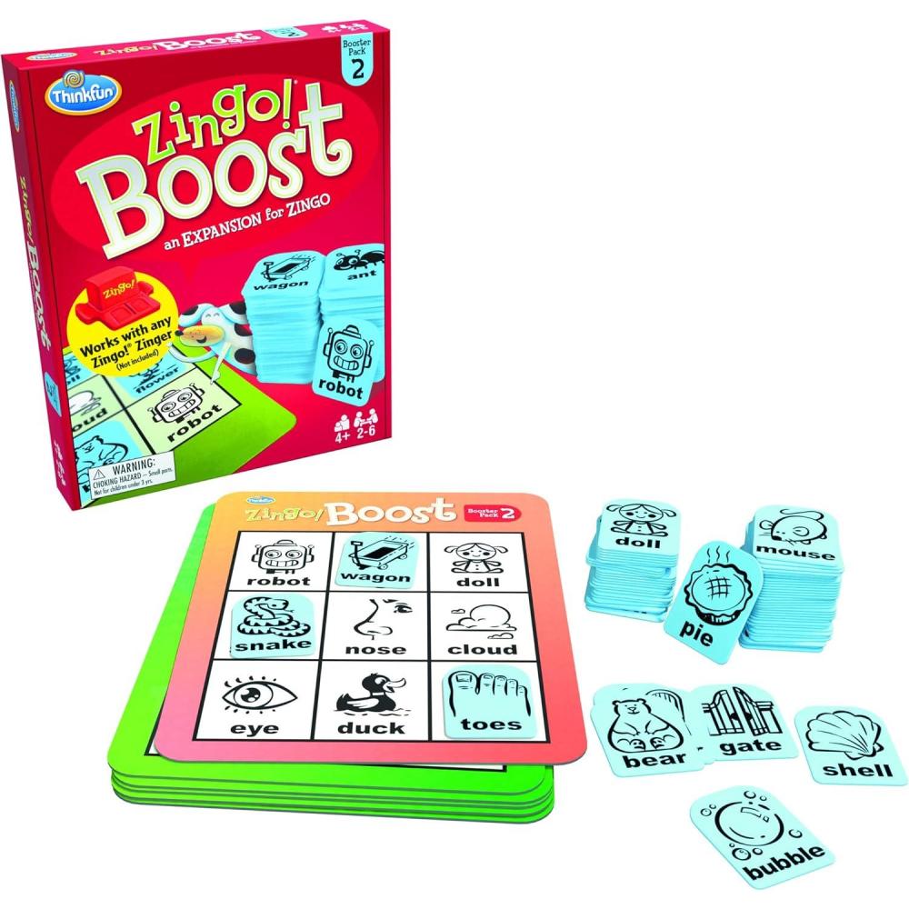 ThinkFun Zingo  Booster Pack #2 – Expansion Pack for Popular Zingo  Game | Designed for Kids Ages 4 and Up | Brain-Stimulating Word Puzzle Game | Trusted by Families Worldwide