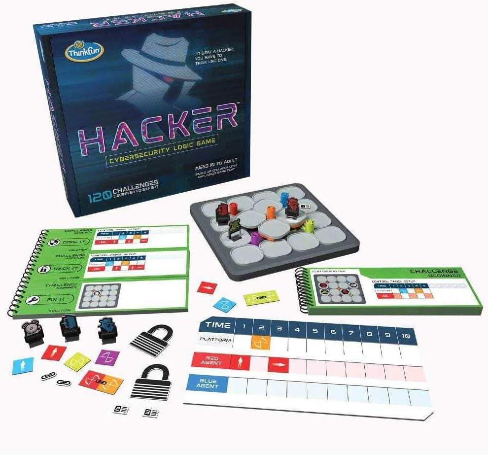 Think Fun Hacker Cybersecurity Coding Game and STEM Toy for Boys and Girls Age 10 and Up, Multicolor(Game and STEM Toy)