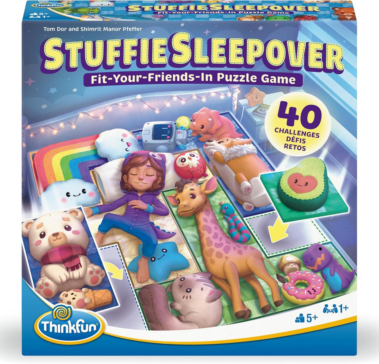 ThinkFun Stuffie Sleepover Logic Game: 40 Challenges for Kids 5+