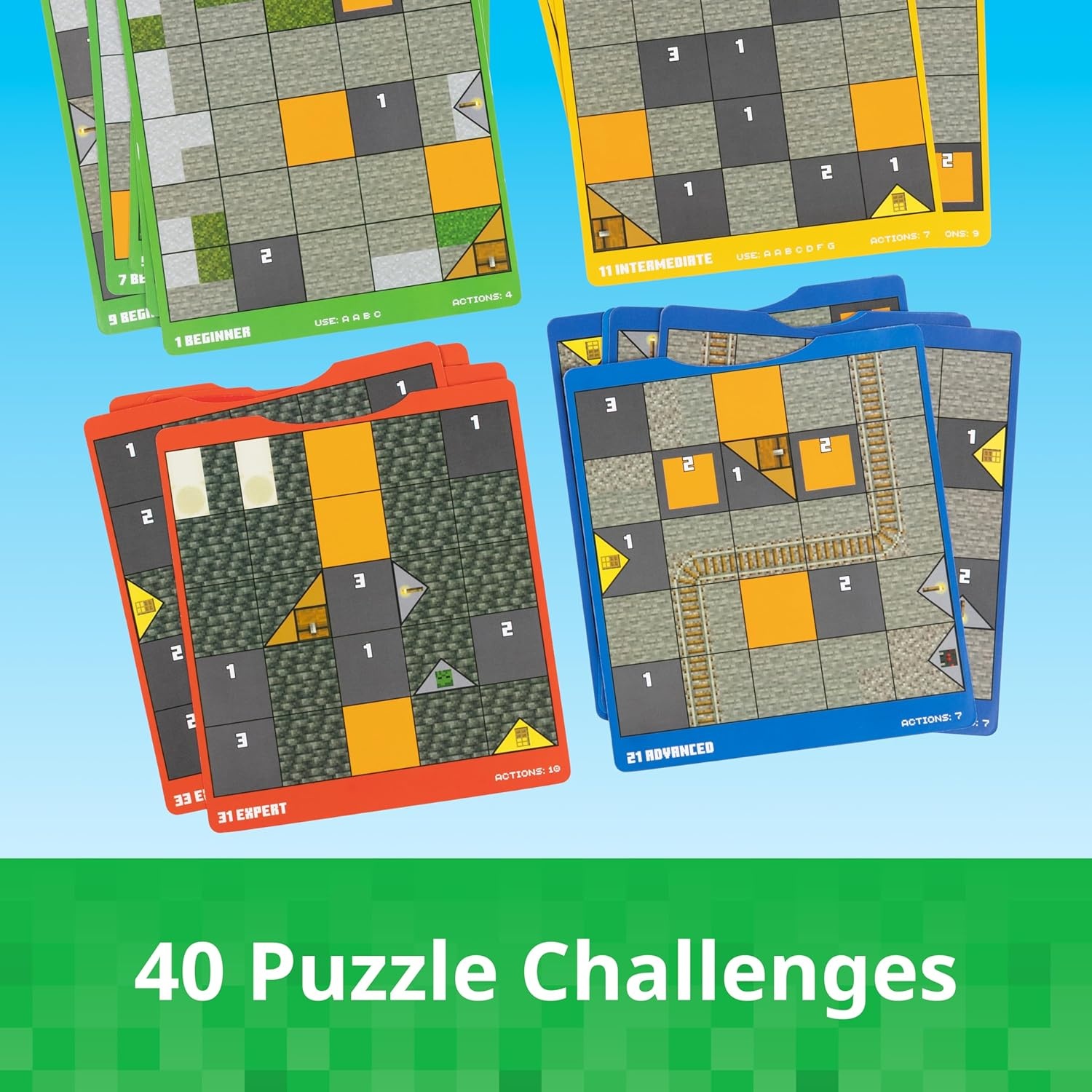 ThinkFun Minecraft Cave Adventure | Screen-Free Strategy Puzzle Game | 40 Logic Challenges | Ages 8+