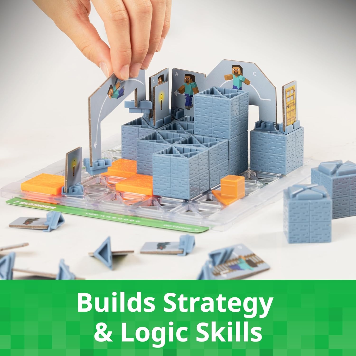 ThinkFun Minecraft Cave Adventure | Screen-Free Strategy Puzzle Game | 40 Logic Challenges | Ages 8+
