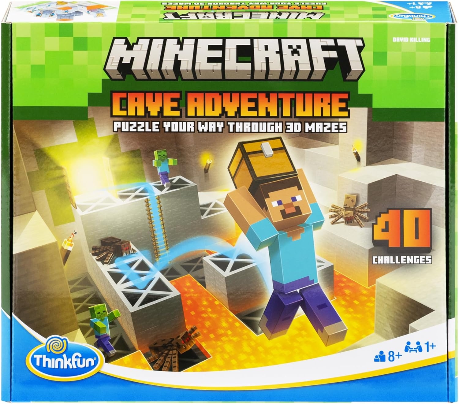 ThinkFun Minecraft Cave Adventure | Screen-Free Strategy Puzzle Game | 40 Logic Challenges | Ages 8+