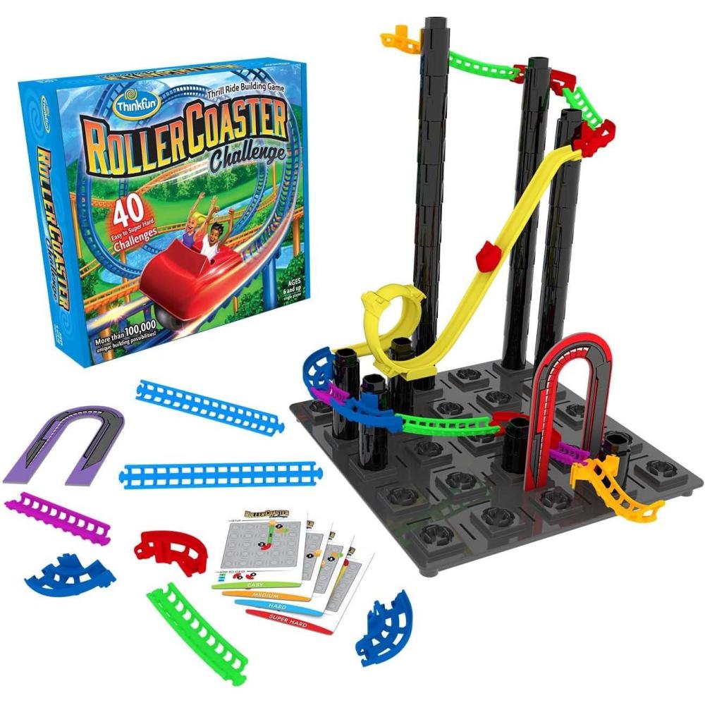 ThinkFun Roller Coaster Challenge STEM Toy and Building Game for Boys and Girls Age 6 and Up – TOTY Game of the Year Finalist