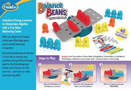 ThinkFun Balance Beans Math Game – Engaging Pre-Algebra Puzzle for Kids | Enhances Logical Reasoning & Critical Thinking | Award Winning Educational Toy | for Ages 5 and Up