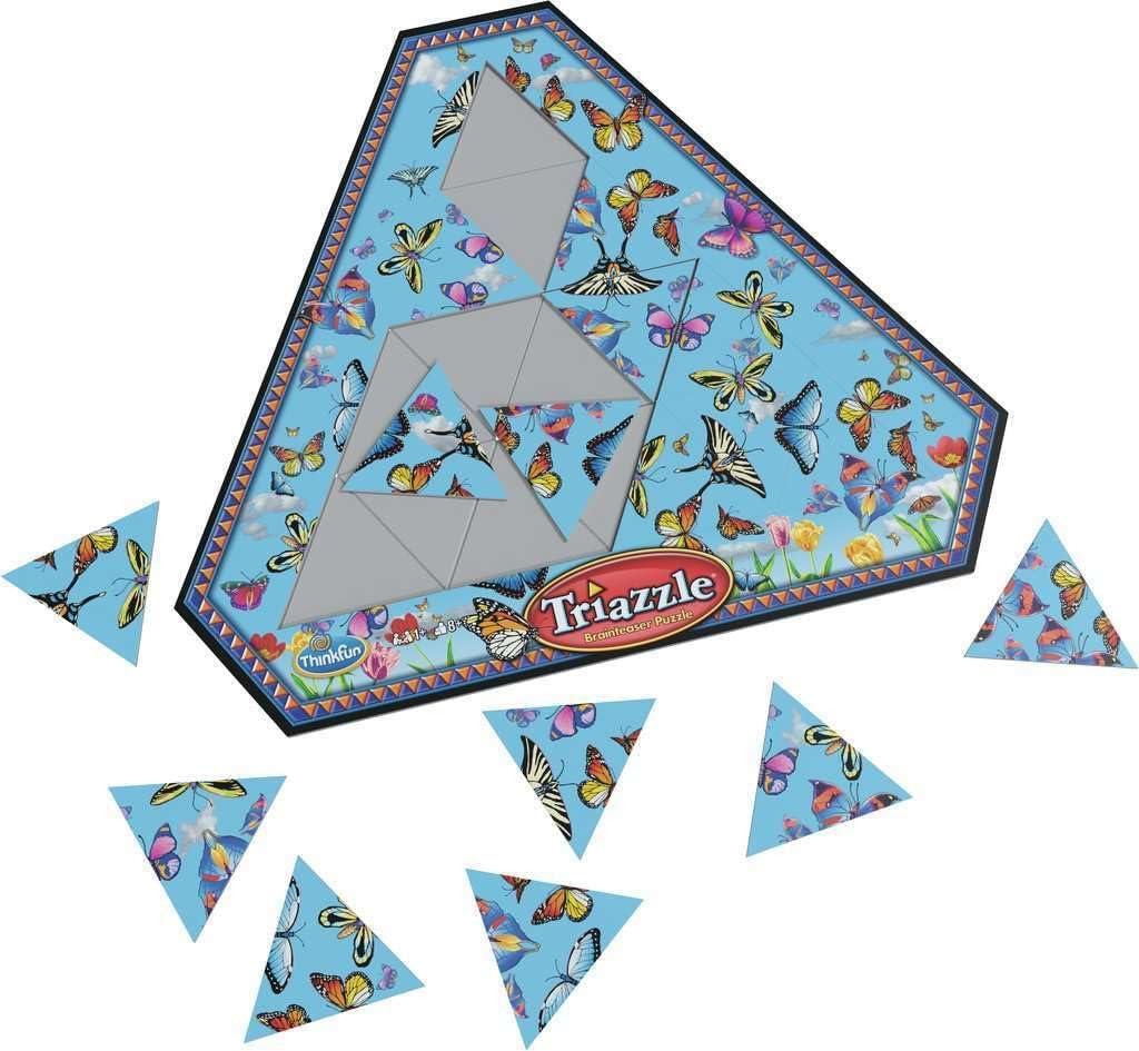 Think Fun Triazzle Picture-Matching Brainteaser – Engaging Brain Puzzle for Kids & Adults | Award-Winning Game | Enhances Memory & Problem-Solving Skills | Butterflies Edition