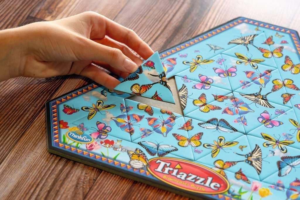 Think Fun Triazzle Picture-Matching Brainteaser – Engaging Brain Puzzle for Kids & Adults | Award-Winning Game | Enhances Memory & Problem-Solving Skills | Butterflies Edition