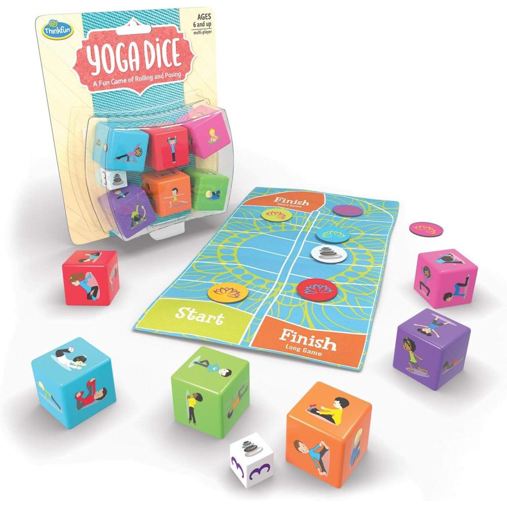 Think Fun Yoga Dice Game for Boys and Girls Ages 6 and Up – Learn Yoga With a Game,Multi,1844