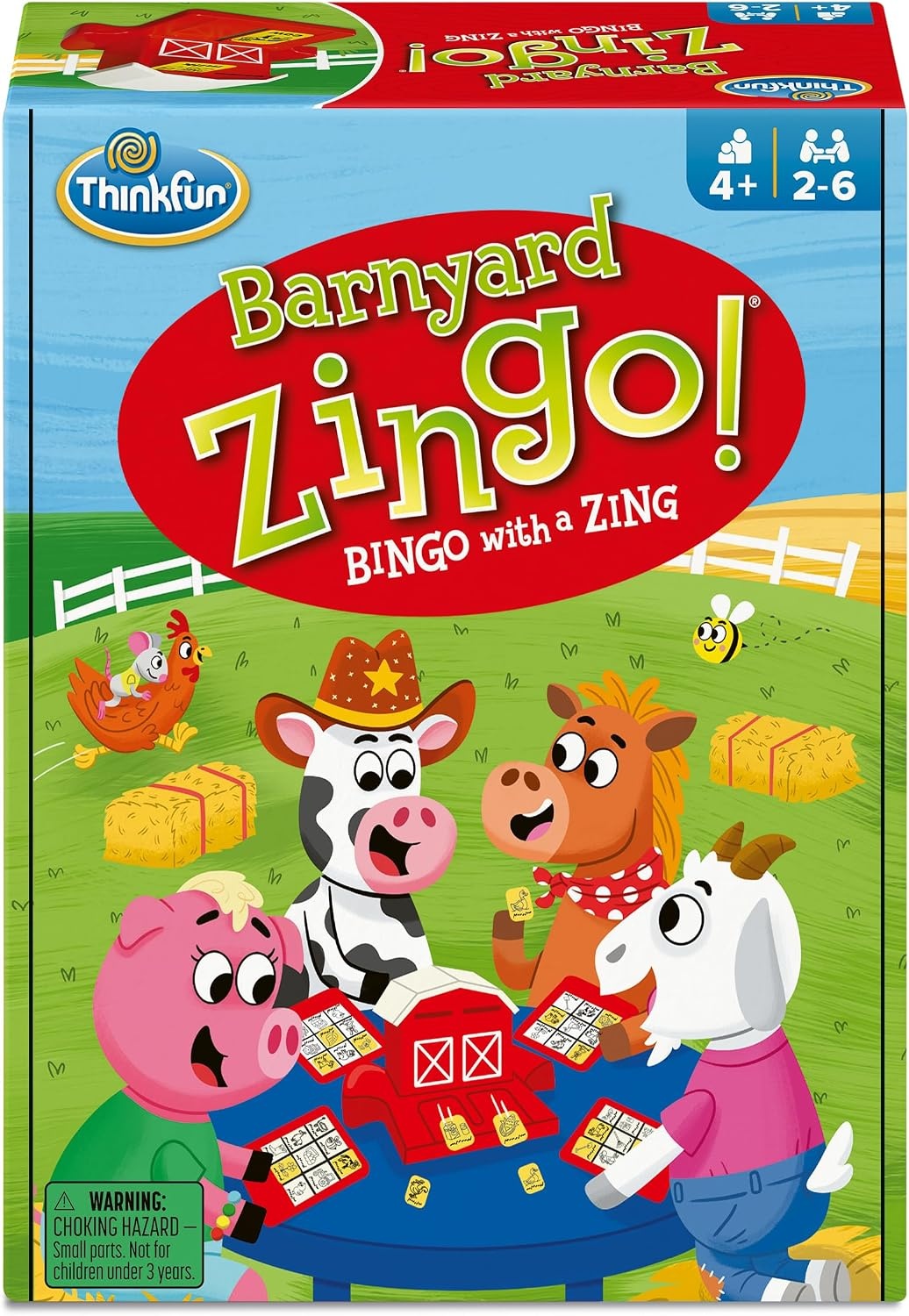 ThinkFun Barnyard Zingo  – Farm-Themed Preschool Bingo Game – Award-Winning Zingo  for Pre-Readers & Early Readers – Ages 4+