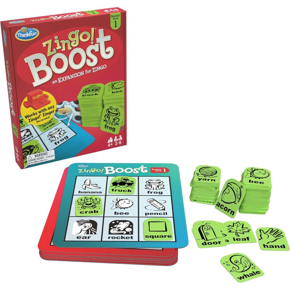 ThinkFun Zingo  Booster Pack #1 – Exciting Expansion Pack for Zingo  Game | Engages Kids in Learning | Enhances Memory & Word Recognition Skills | Trusted by Families Worldwide