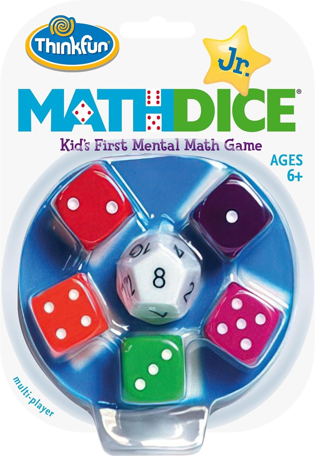 ThinkFun Math Dice Junior Game – Engaging Math Skills Builder | Perfect for Kids Aged 6+ | Aids in Mental Agility | Toy of The Year Nominee