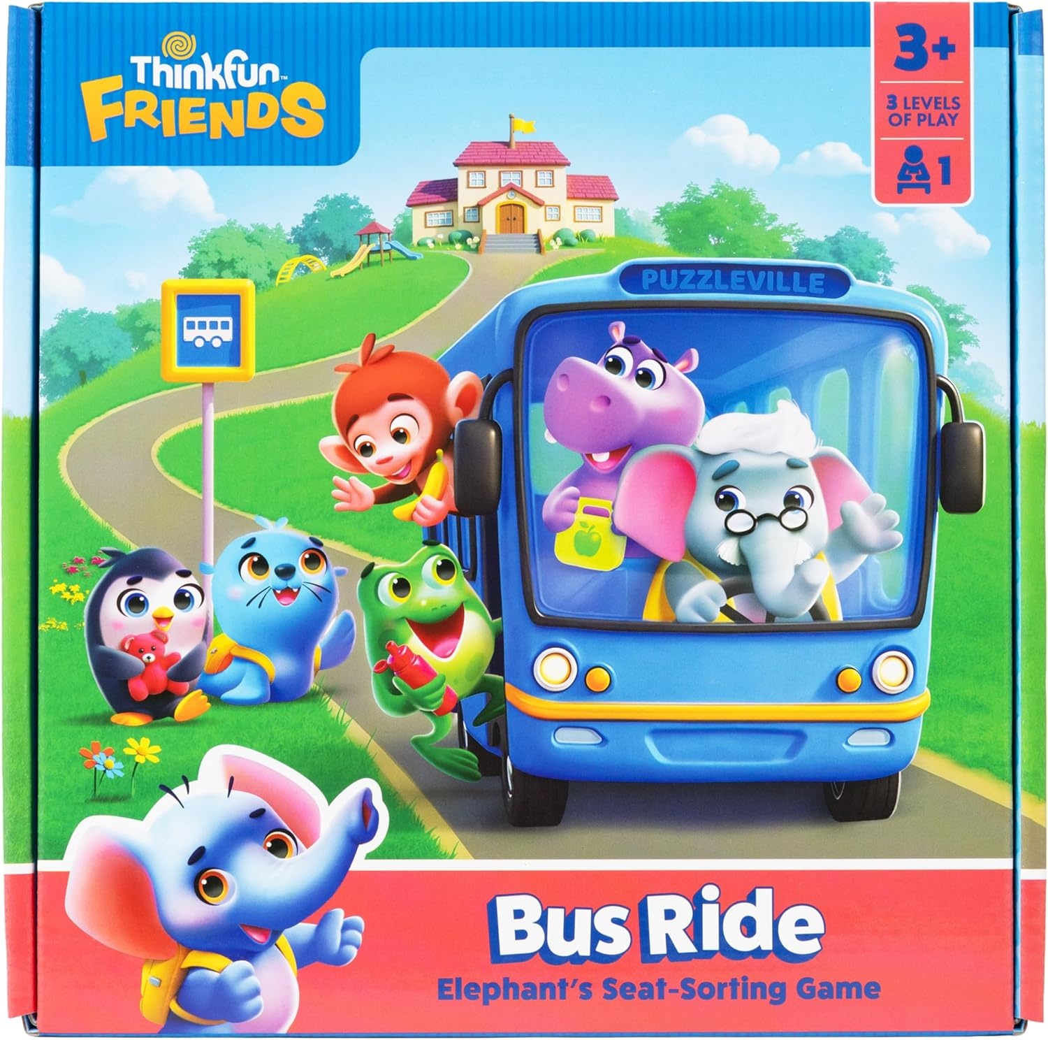 ThinkFun Friends: Bus Ride – Positional Sorting Puzzle for Preschoolers – Promotes Hands-On Learning – Ages 3+
