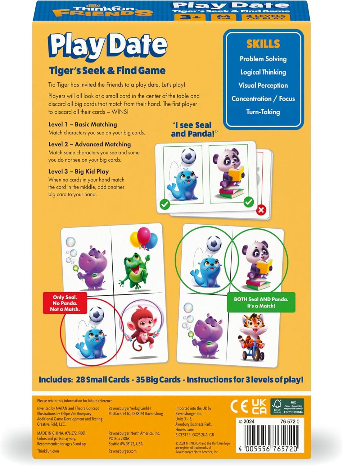 ThinkFun Friends: Play Date – A Matching Game for Preschool Fun – Build Skills, Foster Friendships, and Learn Through Play – MESH Accredited – Kids 3+