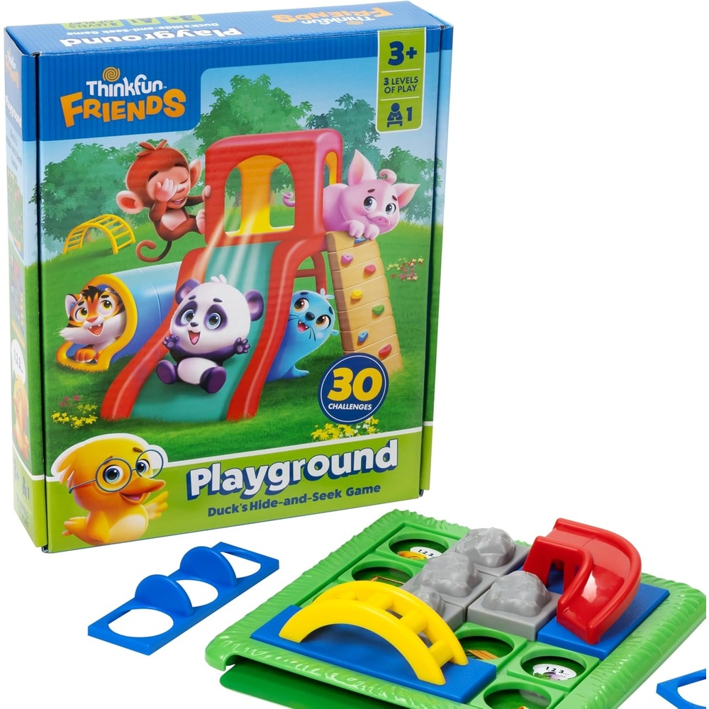 ThinkFun Friends: Playground – Hide & Seek Puzzle Game for Preschoolers – 30 Challenges for Problem-Solving Fun – Ages 3+