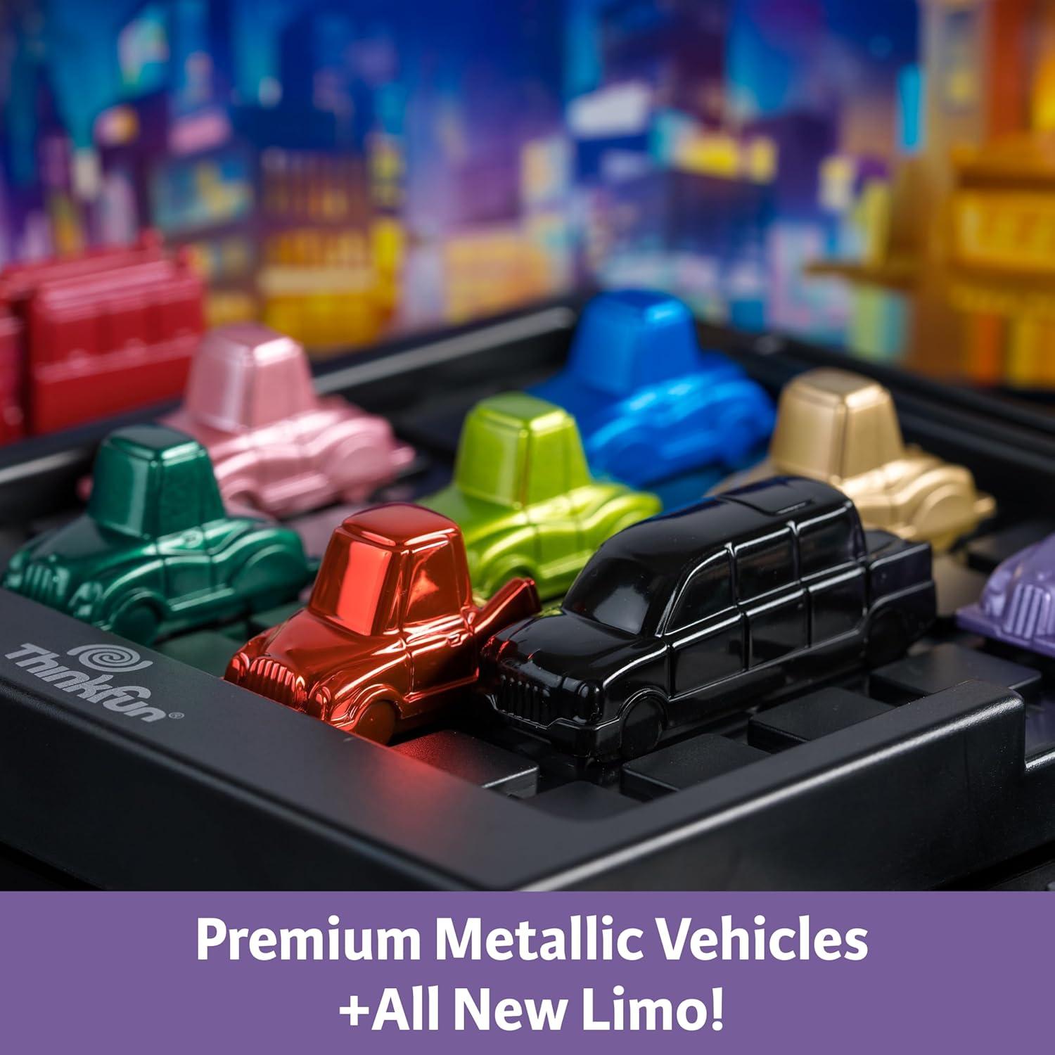 ThinkFun Rush Hour Deluxe – The Gamer’s Logic Game | Navigate 120 Traffic Challenges with Collector’s Edition Limo and Metallic Design | Ages 8+(New Packaging)