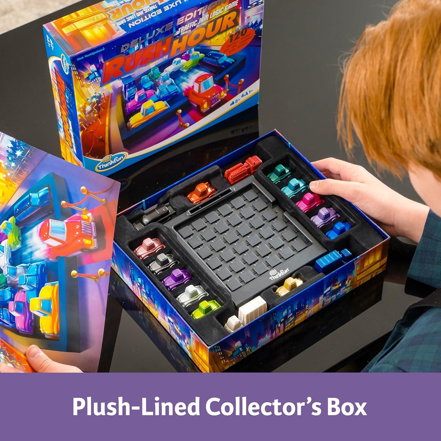 ThinkFun Rush Hour Deluxe – The Gamer’s Logic Game | Navigate 120 Traffic Challenges with Collector’s Edition Limo and Metallic Design | Ages 8+(New Packaging)