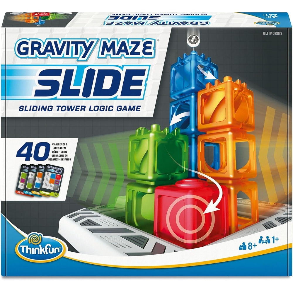 ThinkFun Gravity Maze Slide – Moving Maze Marble Run – 40 Logic Challenges – Ages 8+