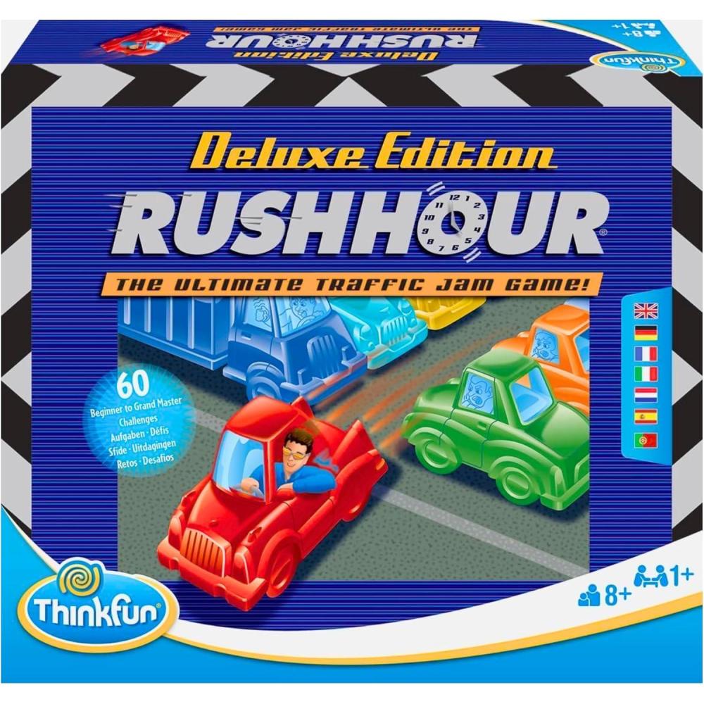 ThinkFun Rush Hour Deluxe – The Gamer’s Logic Game | Navigate 120 Traffic Challenges with Collector’s Edition Limo and Metallic Design | Ages 8+(Original Packaging)