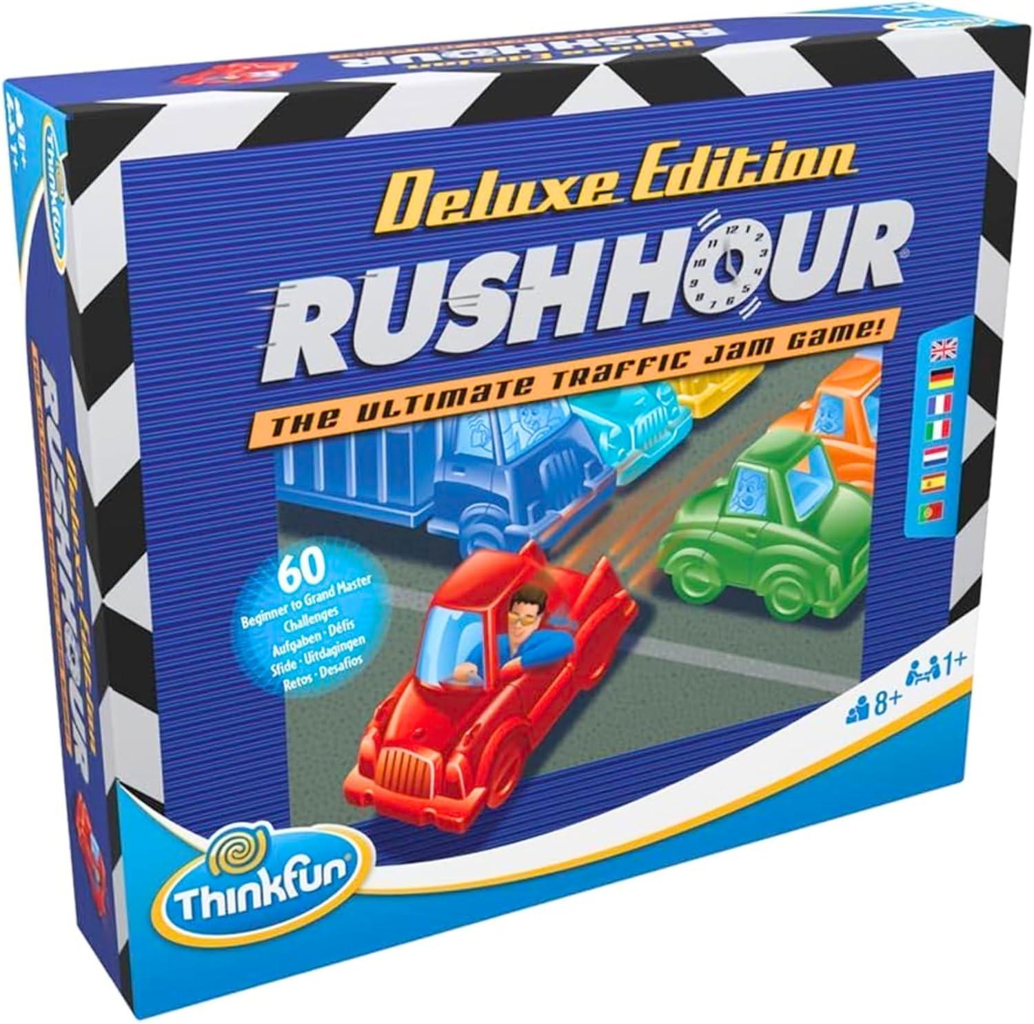 ThinkFun Rush Hour Deluxe – The Gamer’s Logic Game | Navigate 120 Traffic Challenges with Collector’s Edition Limo and Metallic Design | Ages 8+(Original Packaging)