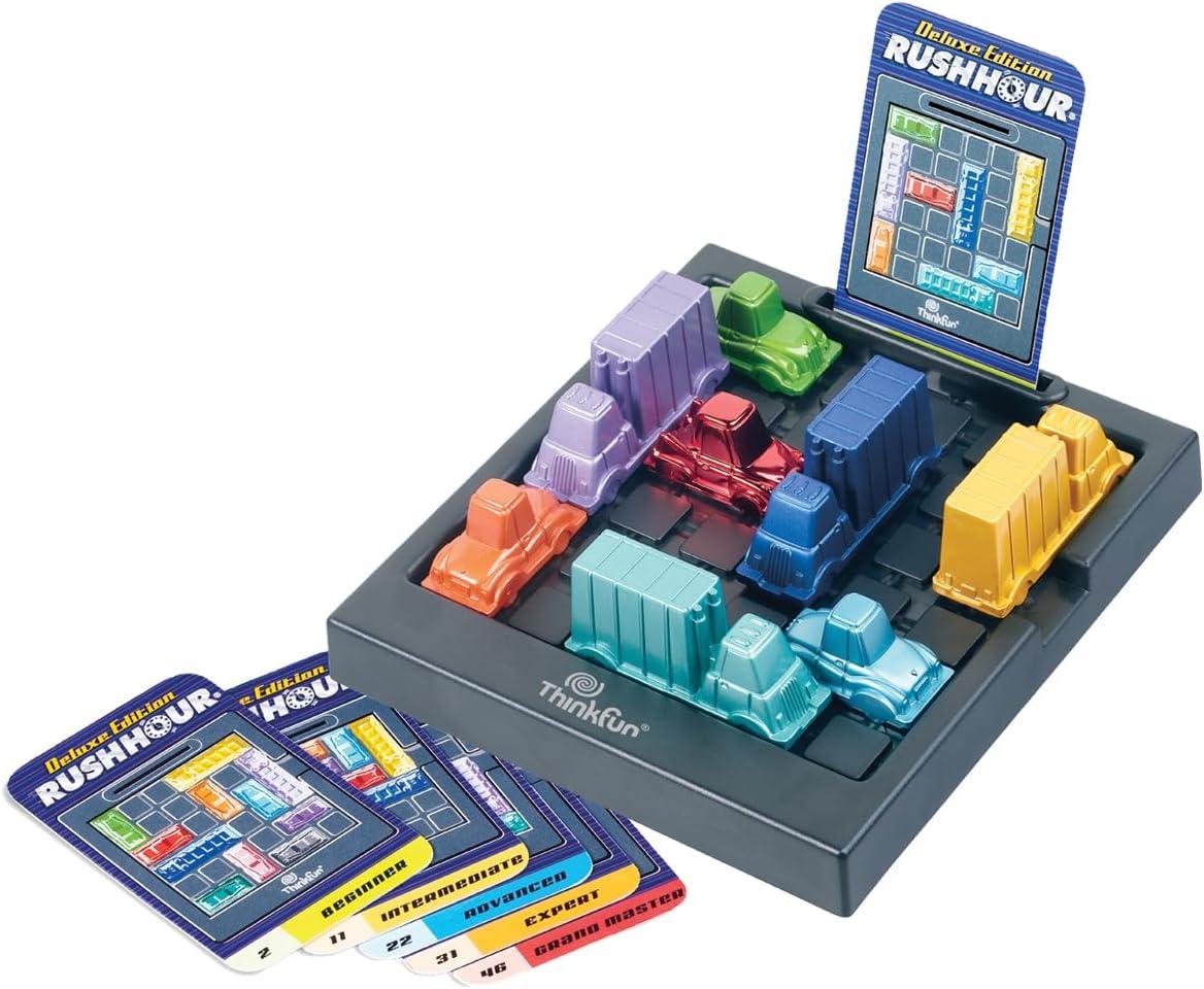 ThinkFun Rush Hour Deluxe – The Gamer’s Logic Game | Navigate 120 Traffic Challenges with Collector’s Edition Limo and Metallic Design | Ages 8+(Original Packaging)