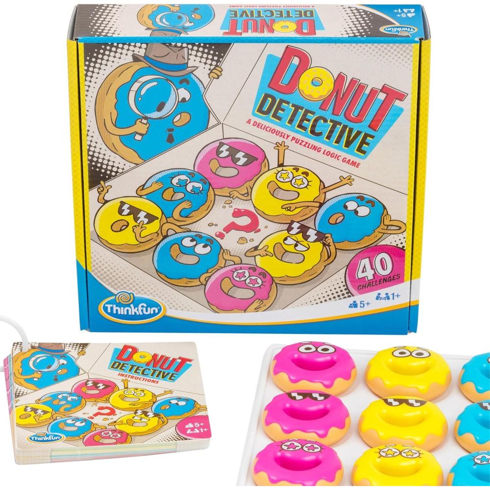 ThinkFun Donut Detective – A Deliciously Puzzling Logic Game | Strengthens Problem-Solving Skills with 40 Challenging Puzzles | Ages 8+