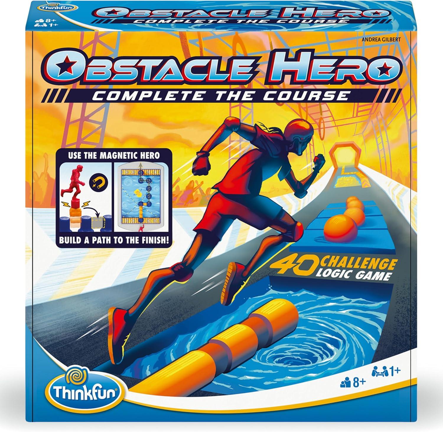 ThinkFun Obstacle Hero – Magnetic Logic Game | 40 Easy to Expert Challenges | Build Routes, Lift Obstacles, and Test Mental Agility |for Ages 8+