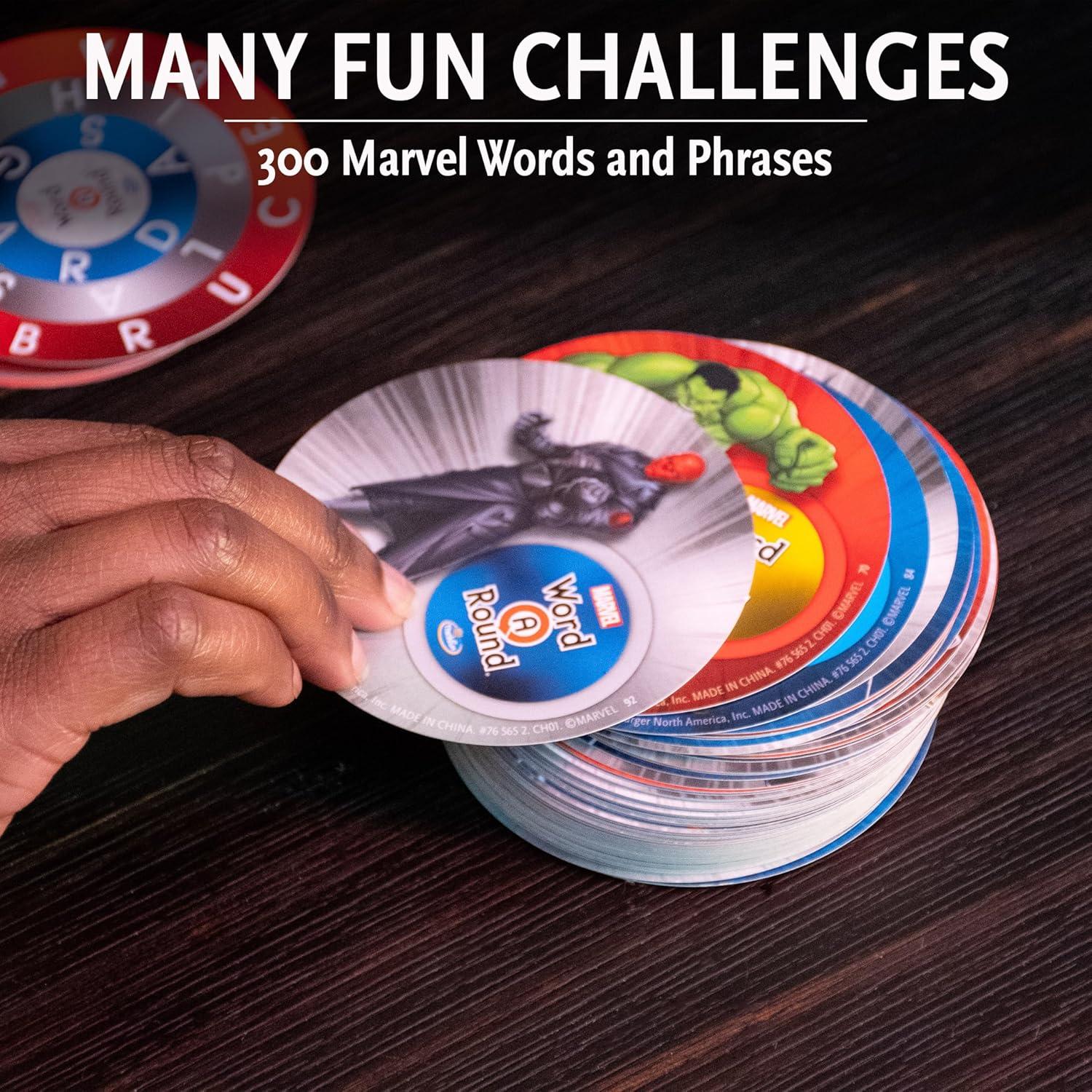 ThinkFun’s Marvel WordARound: Read The Word Around The Card Trivia Game for 10+.