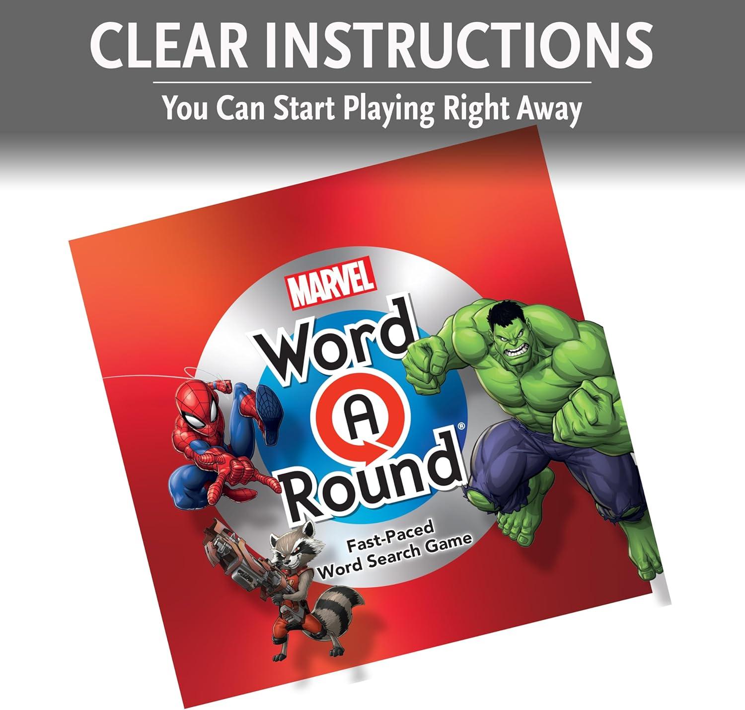 ThinkFun’s Marvel WordARound: Read The Word Around The Card Trivia Game for 10+.