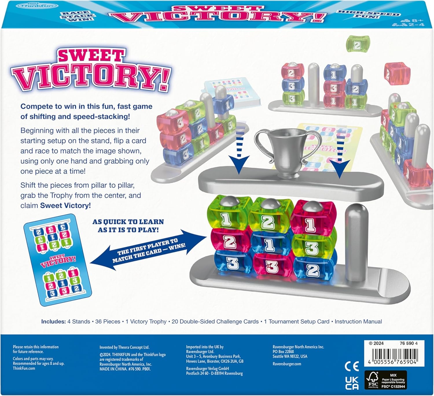 ThinkFun Sweet Victory l The Race to Finish Speed Party Game l for 2-4 Players 8+