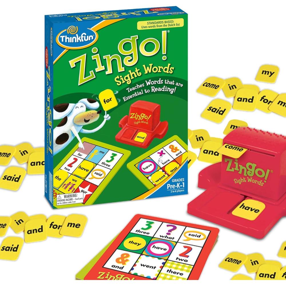 Think Fun Zingo  Sight Words,(ThinkFun Zingo Sight Words Game – Award-Winning Educational Toy | Sight Words Flash Cards Kindergarten Alternative | Learn to Read Game for Pre-K to 2nd Grade | STEM Toy for 5 Year Old | Multicolor)
