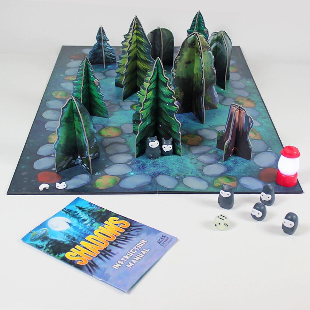 ThinkFun Shadows in The Forest – Unique Play-in-The-Dark Board Game | Ideal for Kids and Adults | Stimulating Brain Teaser | Innovative Gameplay(Standard)