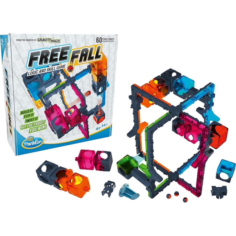 ThinkFun Freefall – Logic-Based Marble Maze Game | Skill Enhancing | Fun for Kids, Teens, Adults | Mind-Stimulating Puzzles | Single or Multiplayer