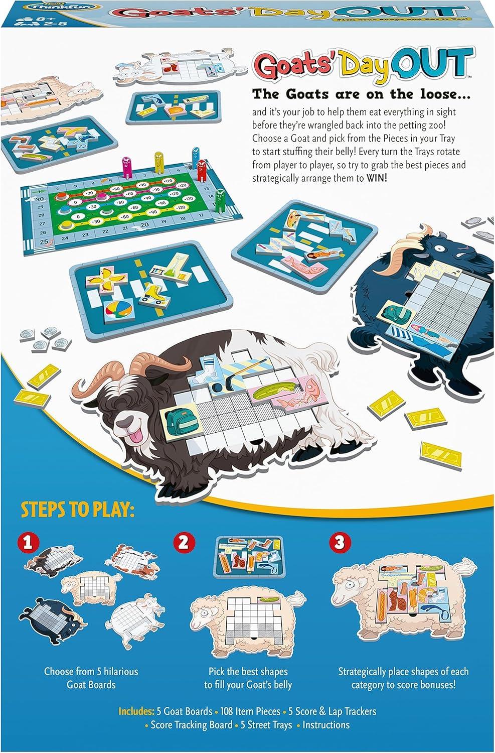 ThinkFun Goats’ Day Out: A Hilarious Addictive Chaotic Goat Themed Board Game