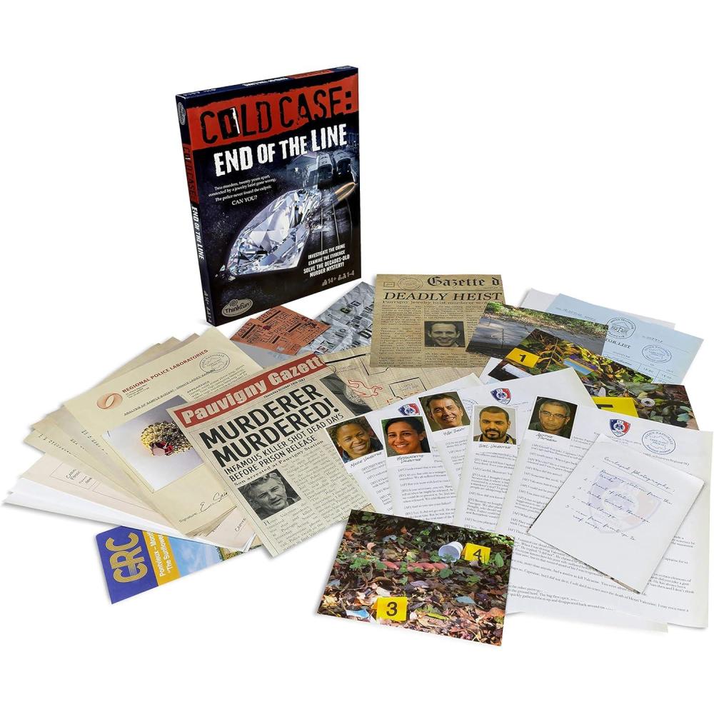 ThinkFun Cold Case: End of The Line – Exciting Murder Mystery Game | Promotes Deductive Reasoning & Critical Thinking | Ideal for Group Play or Solo Puzzle Solving | Suitable for Ages 14+