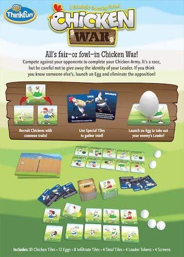 ThinkFun Chicken War Game – A Strategic Board Game with a Fun Theme and Hilarious Artwork, Perfect for Game Nights