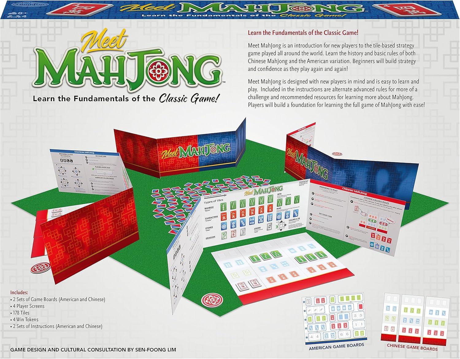 ThinkFun Meet Mahjong – The Engaging Family Board Game for 4 | Teaches Basics of Mahjong | Perfect for Adults and Kids | Enhances Memory and Cognitive Skills