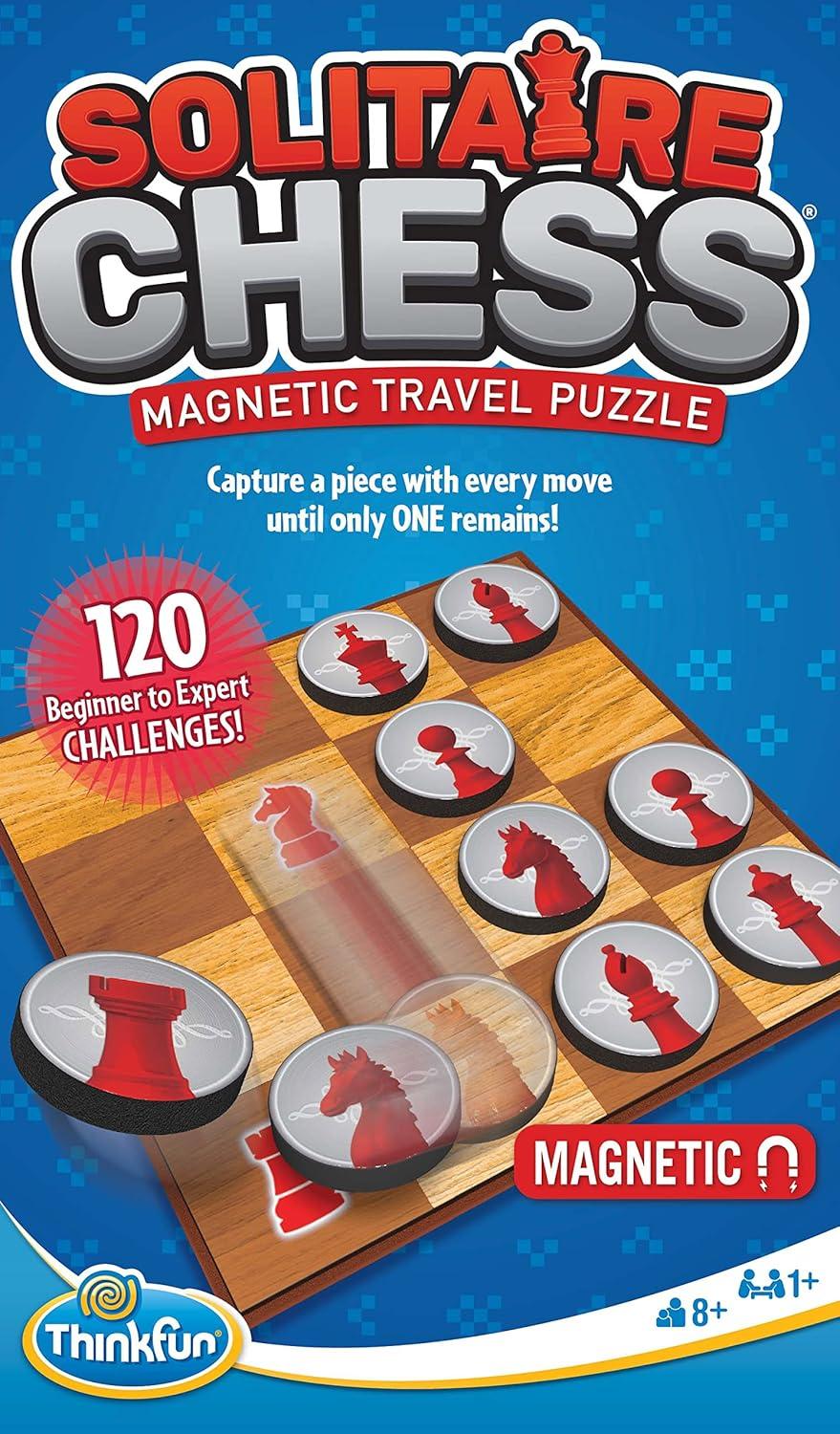 ThinkFun Solitaire Chess Magnetic Travel Puzzle – Engaging Logic Game & STEM Toy for Kids & Adults | Enhances Problem-Solving & Strategic Thinking | Ideal for Age 8 and Up | Travel-Friendly Design