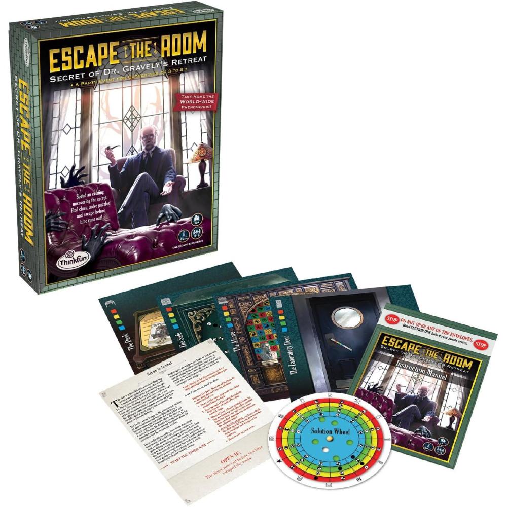 ThinkFun Escape The Room Secret of Dr. Gravely’s Retreat – an Escape Room Experience in a Box for Age 13 and Up